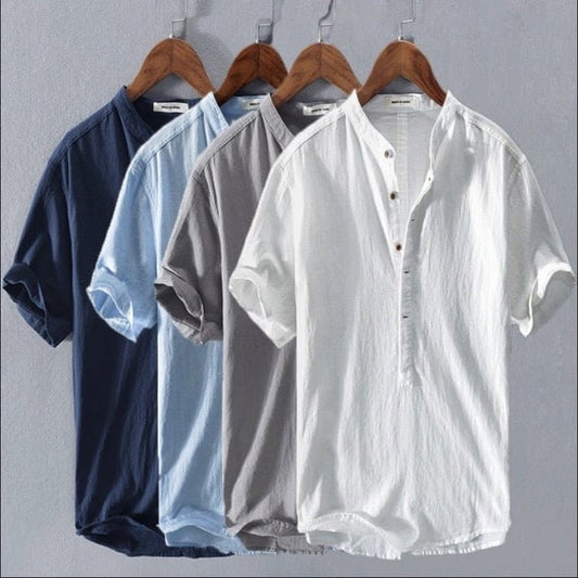 🔥 Chemise décontractée à manches courtes en lin pour hommes