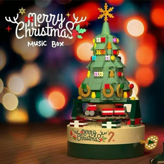 (🔥MEILLEUR CADEAU 2023 POUR LA FAMILLE🔥)Boîte à musique en brique d'arbre de Noël à faire soi-même