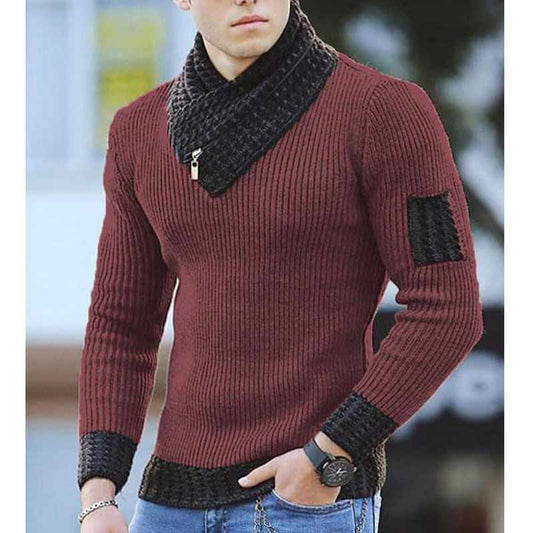 Pull à col roulé en tricot pour hommes Gentlemen Style Ethnique Pullover