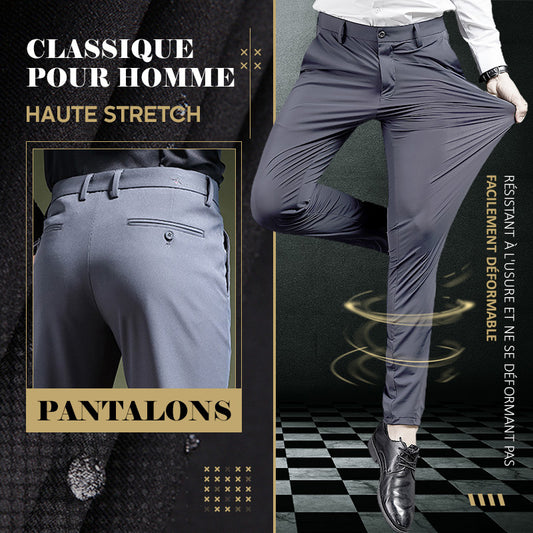 Pantalon classique pour hommes à bonne élasticité